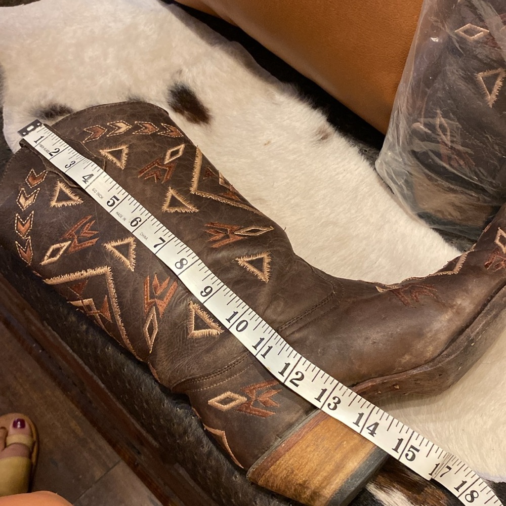 CIRCLE G Women’s Cowboy Boots Western Aztec Pattern Brown Pointed Toe - Picture 10 of 12